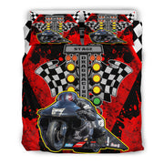 Personalized Drag Racing Motorcycle Bedding Set