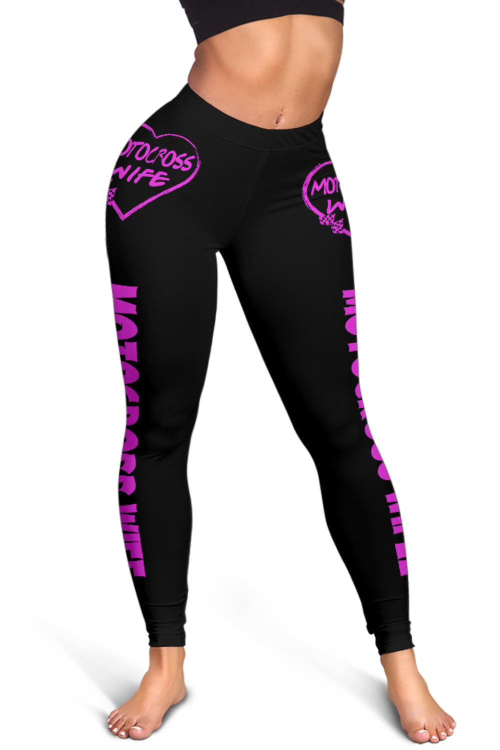 Motocross Wife Heart Leggings