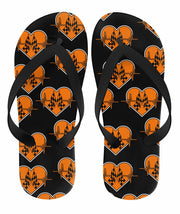 Racing Heartbeat Flip Flops Orange