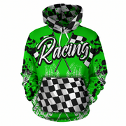 Racing All Over Print Hoodie Green | Motorsport Apparel | RIIMB