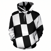 Racing Checkered Flag All Over Print Hoodie | Motorsport Fan Apparel | RIIMB
