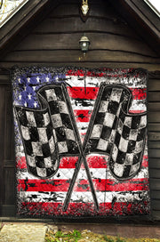 Racing Checkered USA Flag Quilt