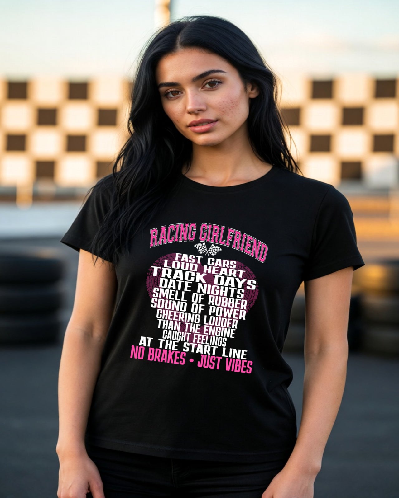 Racing Girlfriend Fast Cars Loud Heart T-Shirts – Premium Custom Motorsports Apparel