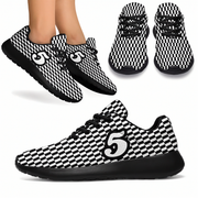 Black and white checkered sneakers on a white background