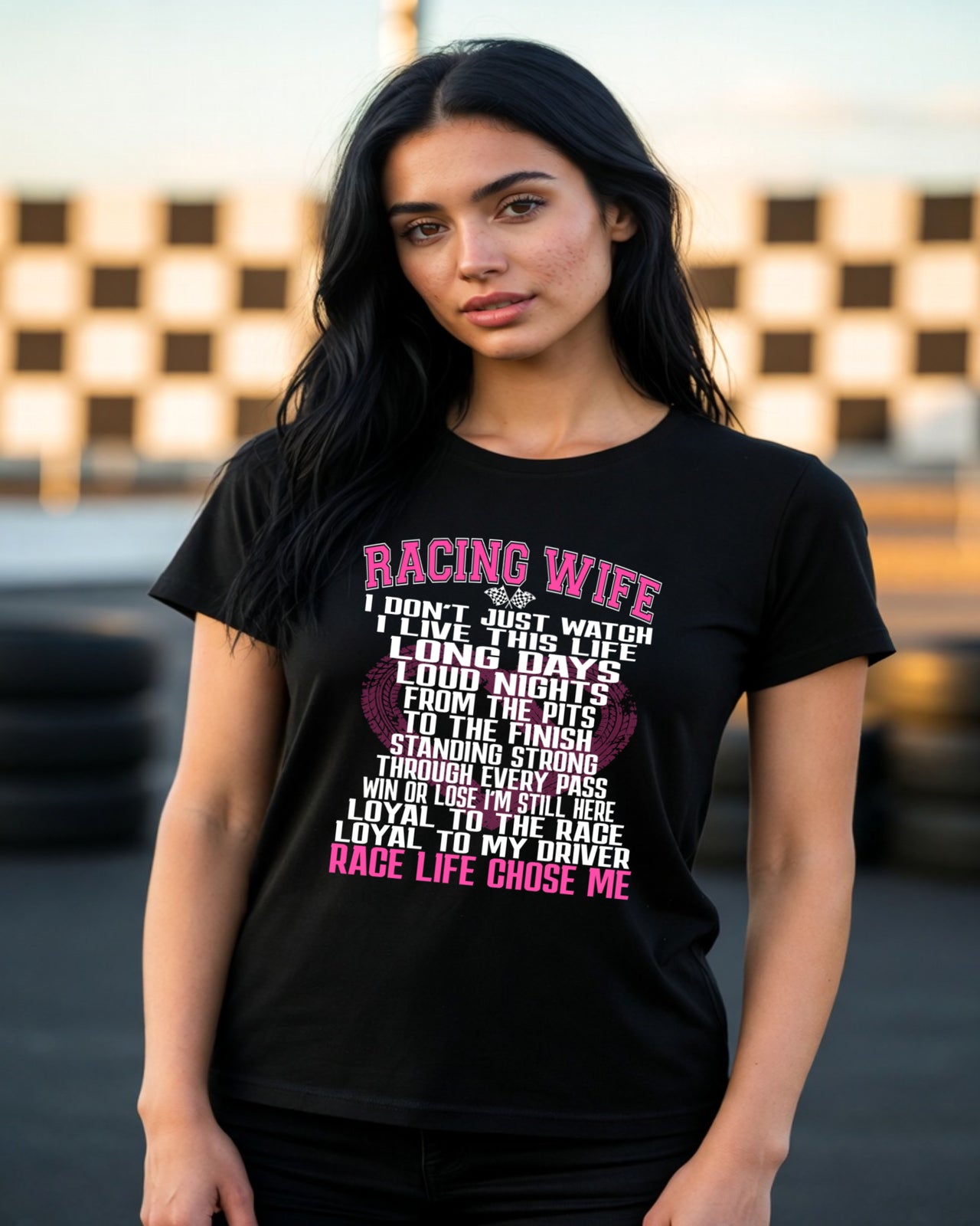 Racing Wife I Don't Just Watch I Live This Life T-Shirts – Premium Custom Motorsports Apparel
