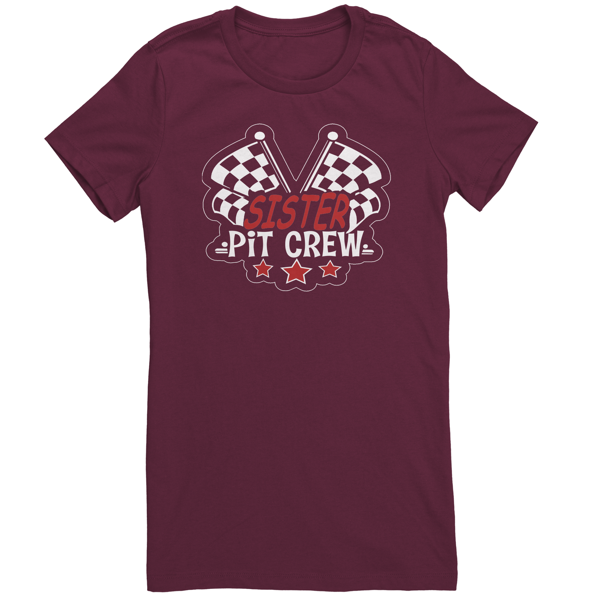 Sister_Pit_Crew_Bella_Womens_Shirt_Maroon_Mockup.png