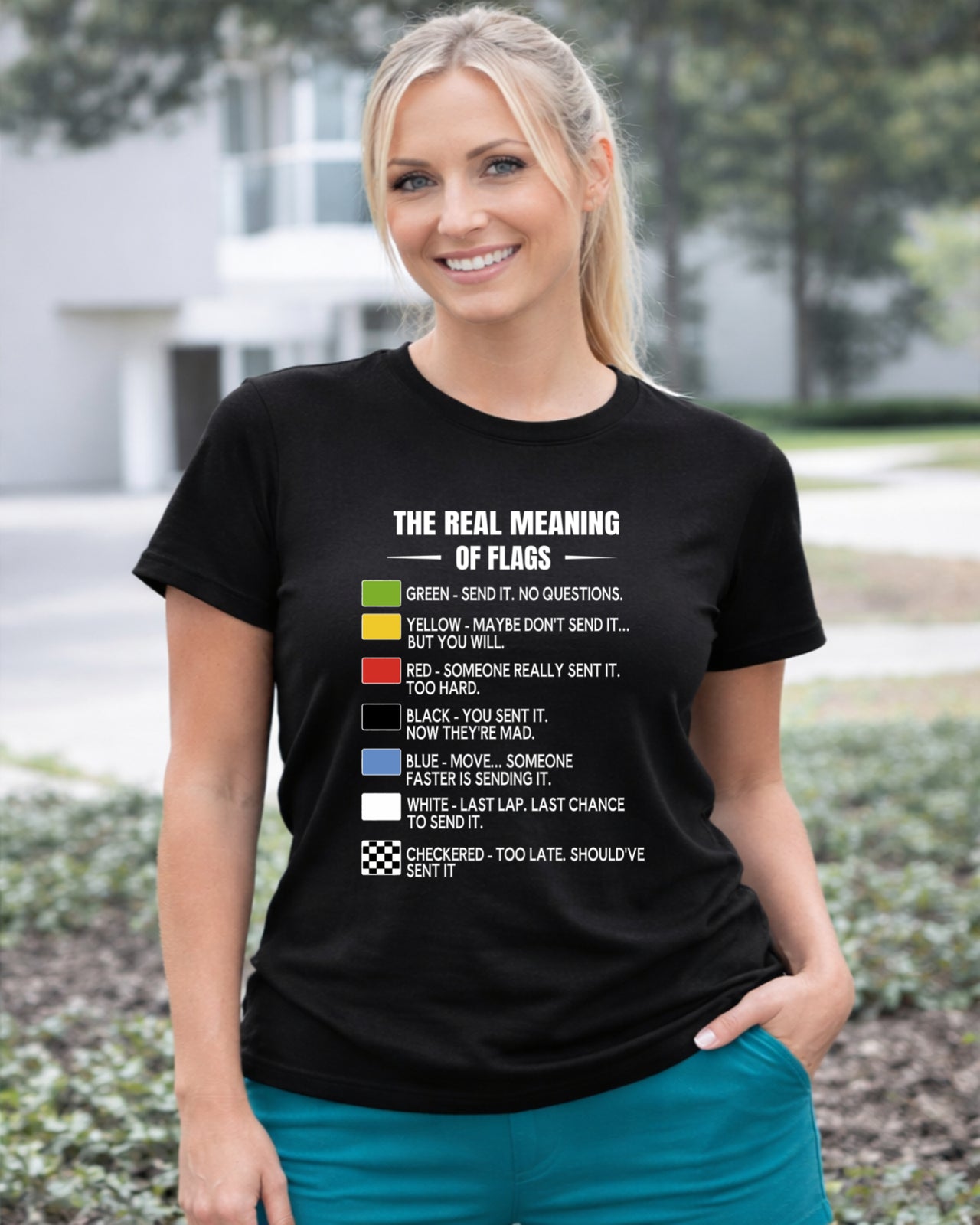 The Real Meaning Of Flags Women's T-Shirts – Premium Custom Motorsports Apparel DoF