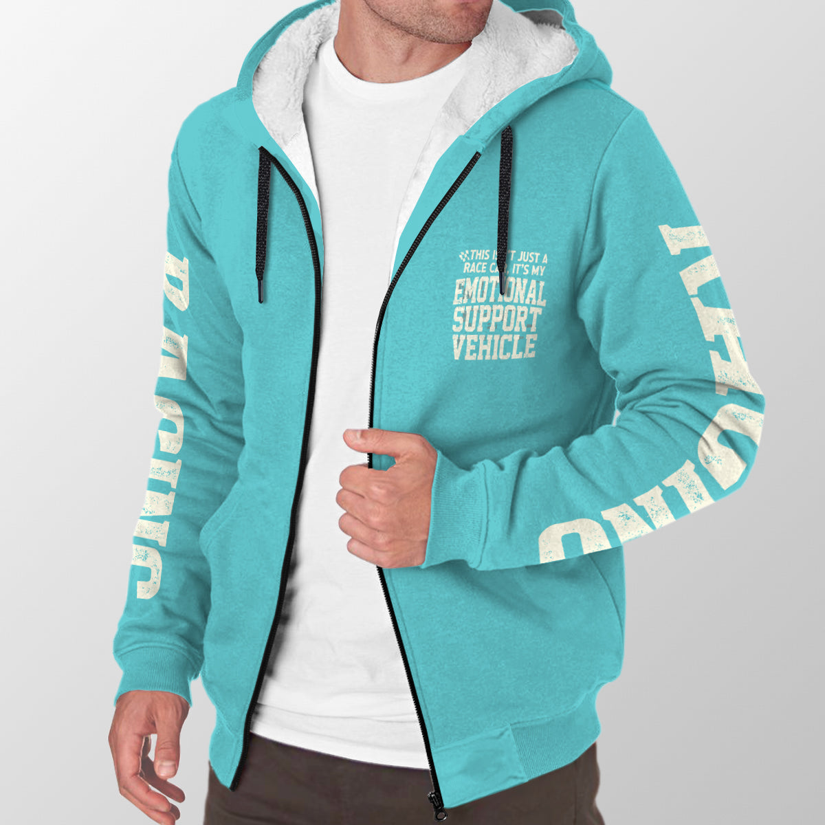 This isn't just a race car, it's my Emotional Support Vehicle Sherpa Jacket