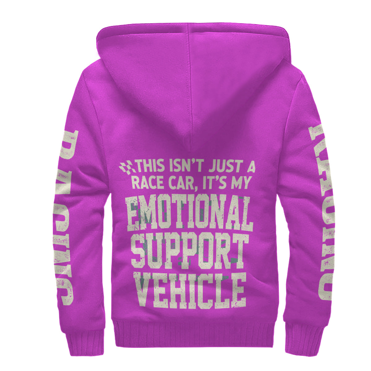 This isn't just a race car, it's my Emotional Support Vehicle Sherpa Jacket Pink
