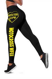 Motocross Wife Heart Leggings