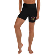 Women's drag racing yoga shorts high waist four-way stretch motorsports activewear