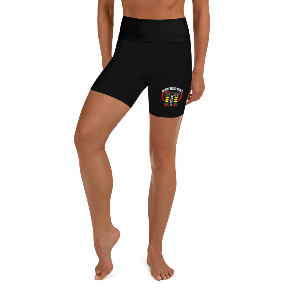 Women's drag racing yoga shorts high waist four-way stretch motorsports activewear
