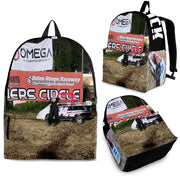 Custom personalized non-wing sprint car racing backpack for kids back to school trackside gear bag.