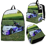 Custom personalized non-wing sprint car racing backpack for kids back to school trackside gear bag.