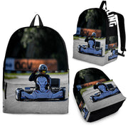 Custom personalized non-wing sprint car racing backpack for kids back to school trackside gear bag.
