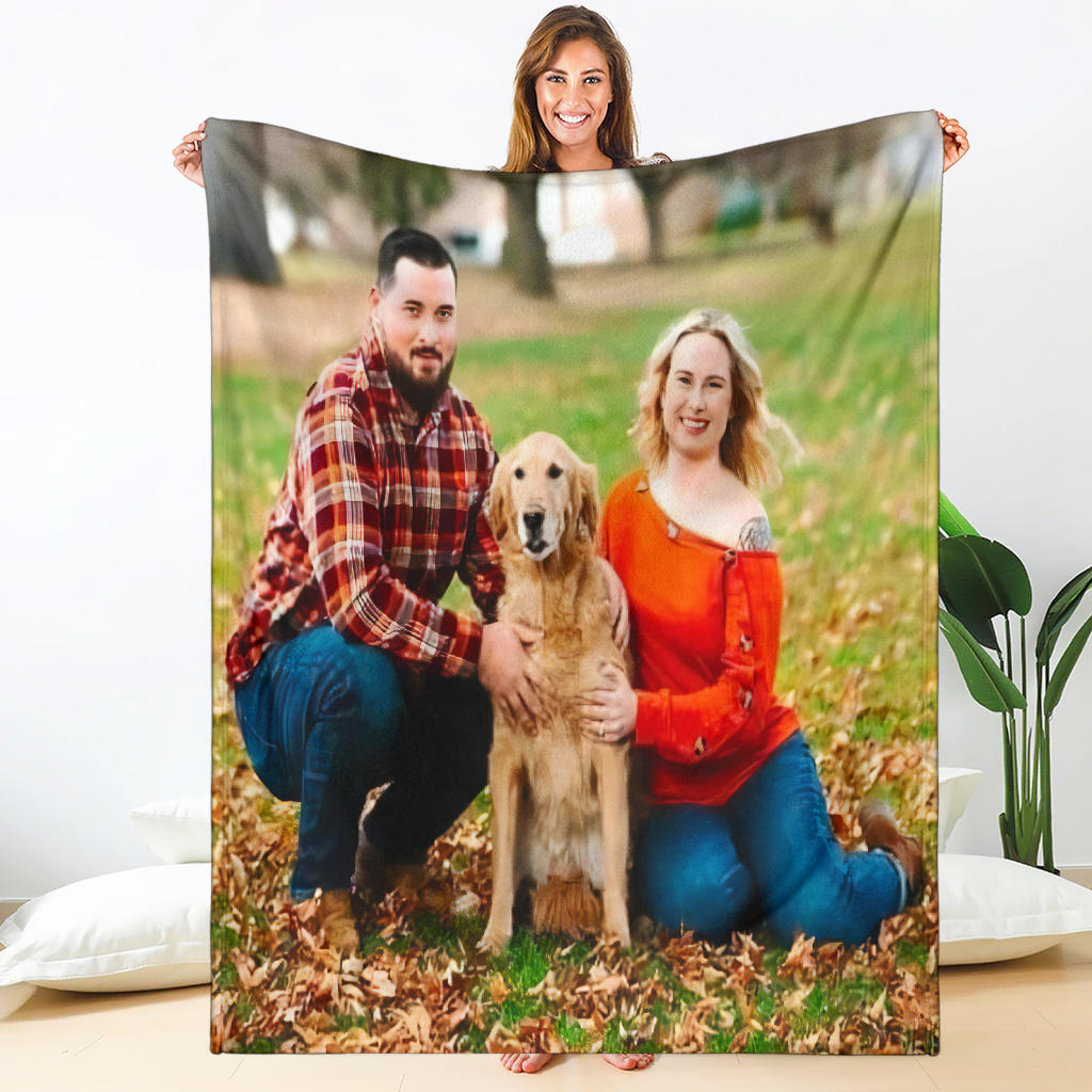 Custom photo blanket personalized gift with high-definition print