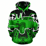 demolition derby checkered flag derby hoodie