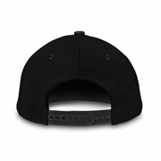 Black cap with a white interior on a white background