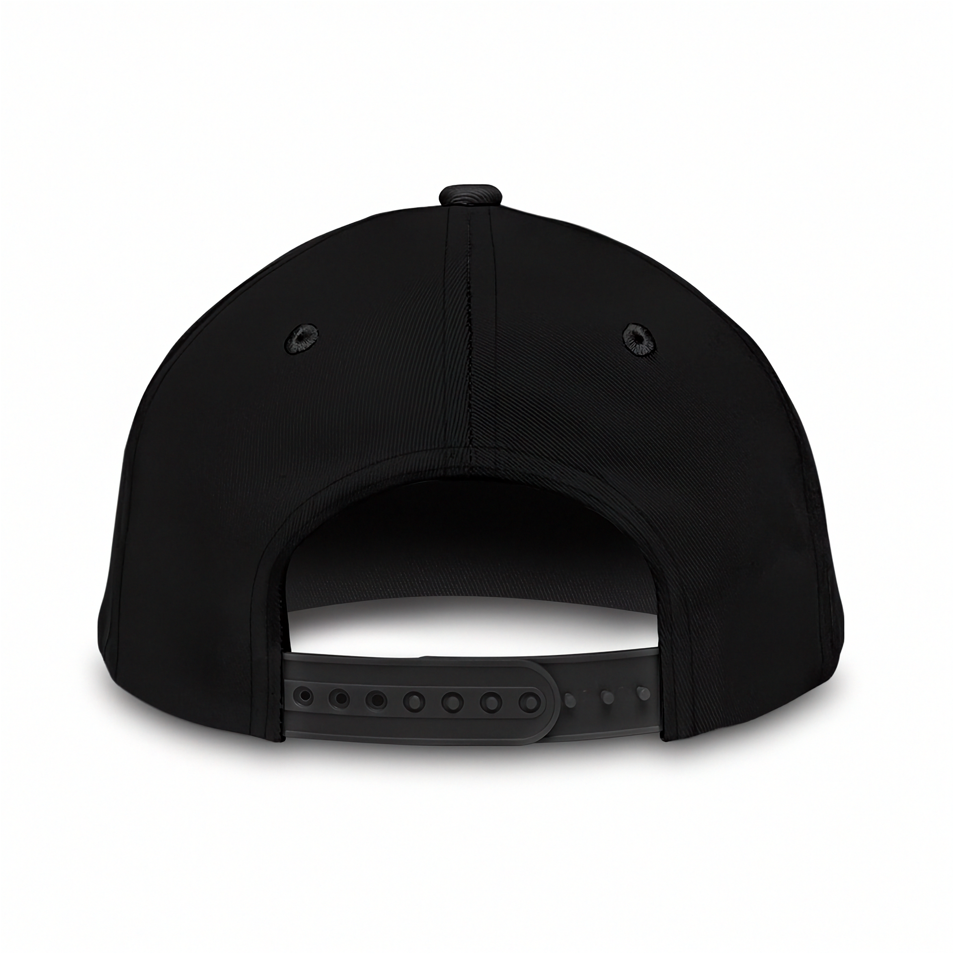 Black cap with a white interior on a white background