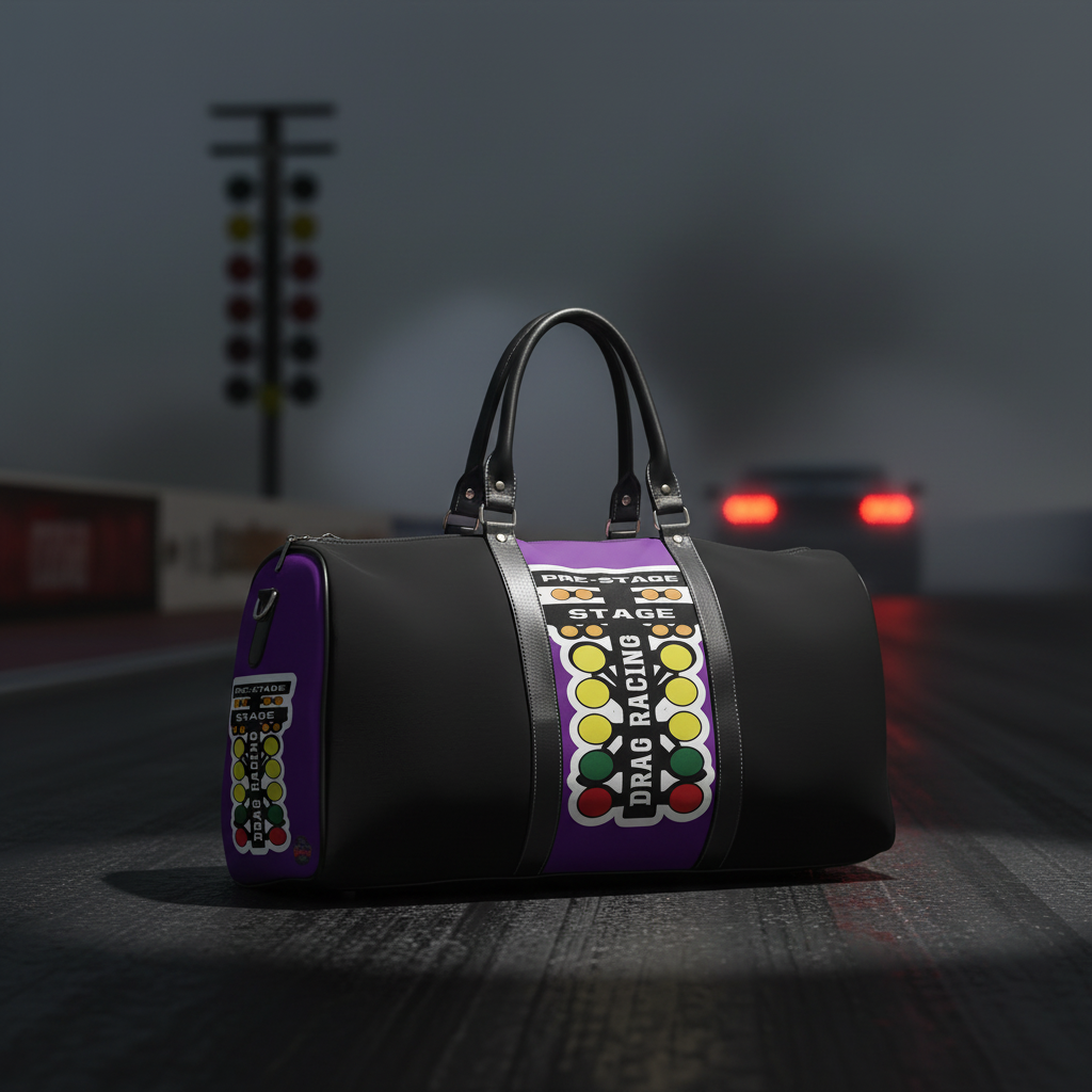 Drag Racing Purple Travel Bag Facebook Post