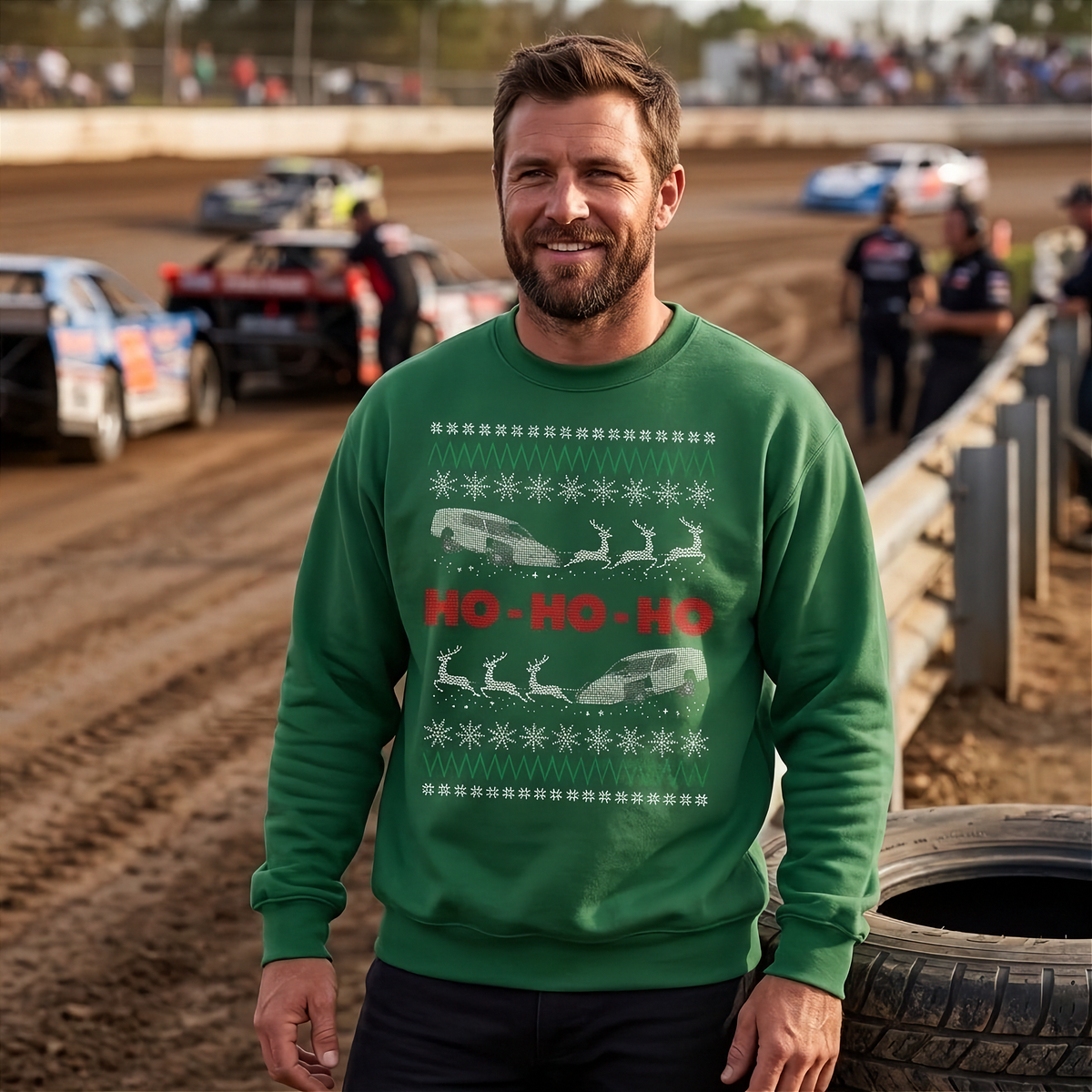 Dirt Track Modified Ugly Sweater & Long Sleeves | Family Christmas Lineup | RIIMB