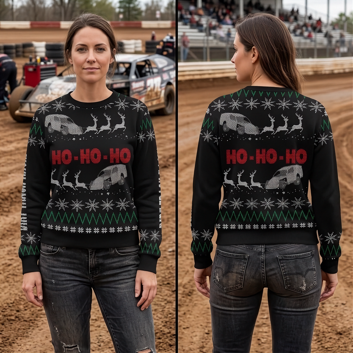 Modified Women's Ugly Sweater | Save Me a Grandstand Seat | RIIMB