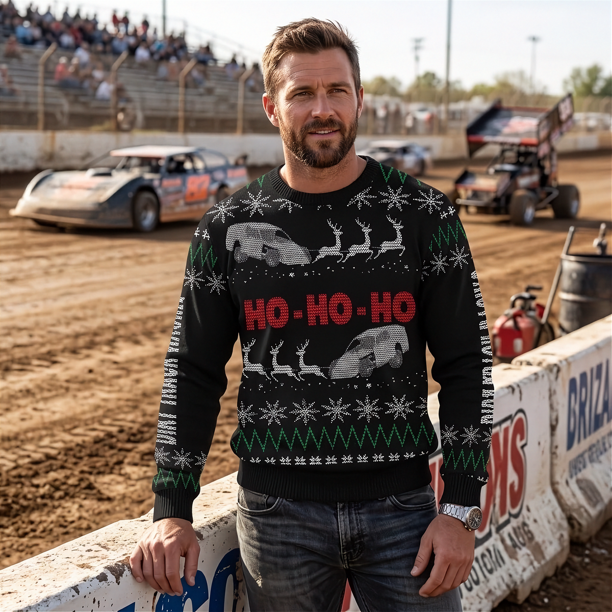Modified Men's Ugly Sweater | Dirt Oval Christmas Stories | RIIMB
