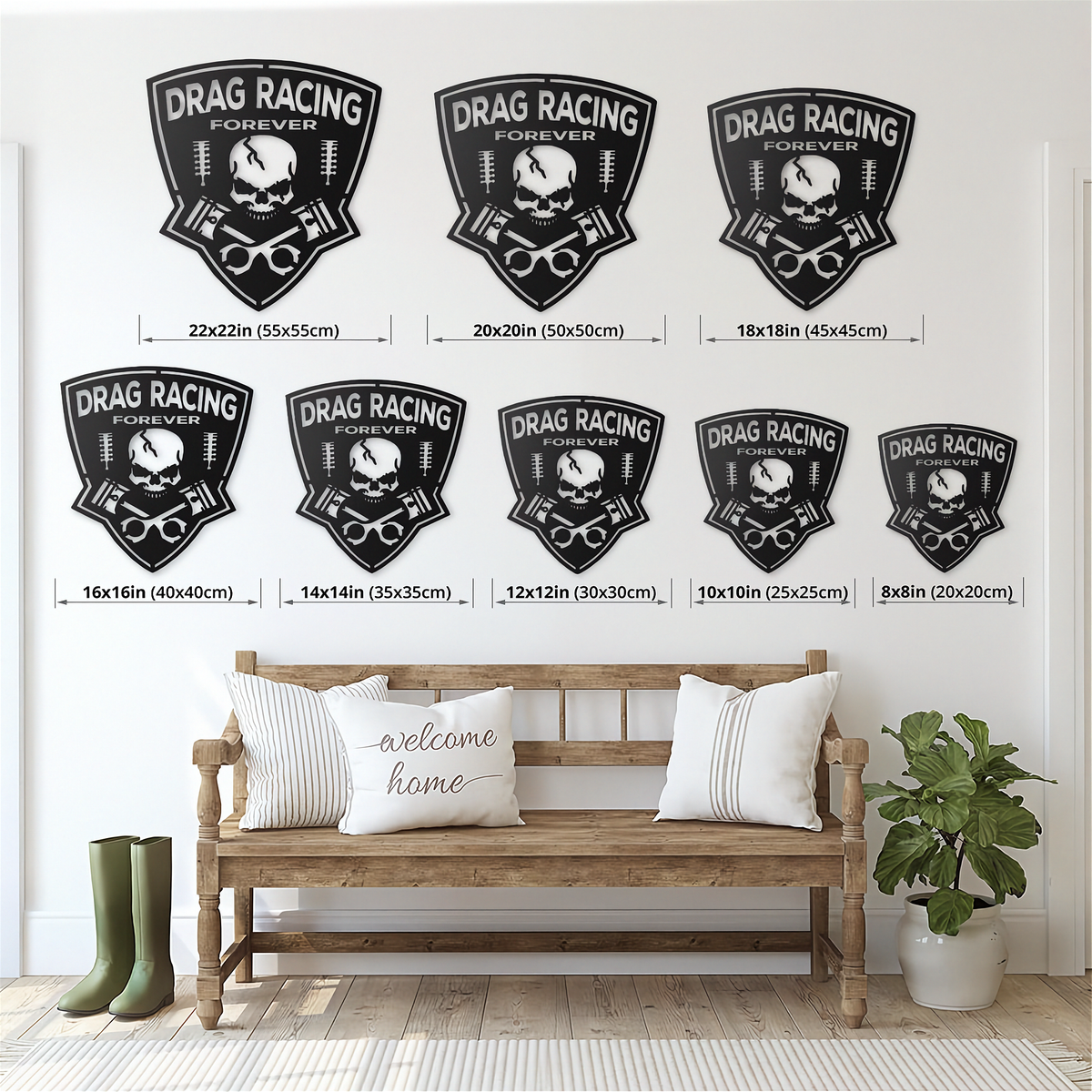 Drag Racing Forever Black Metal Sign | Your Garage Has a Point of View | RIIMB