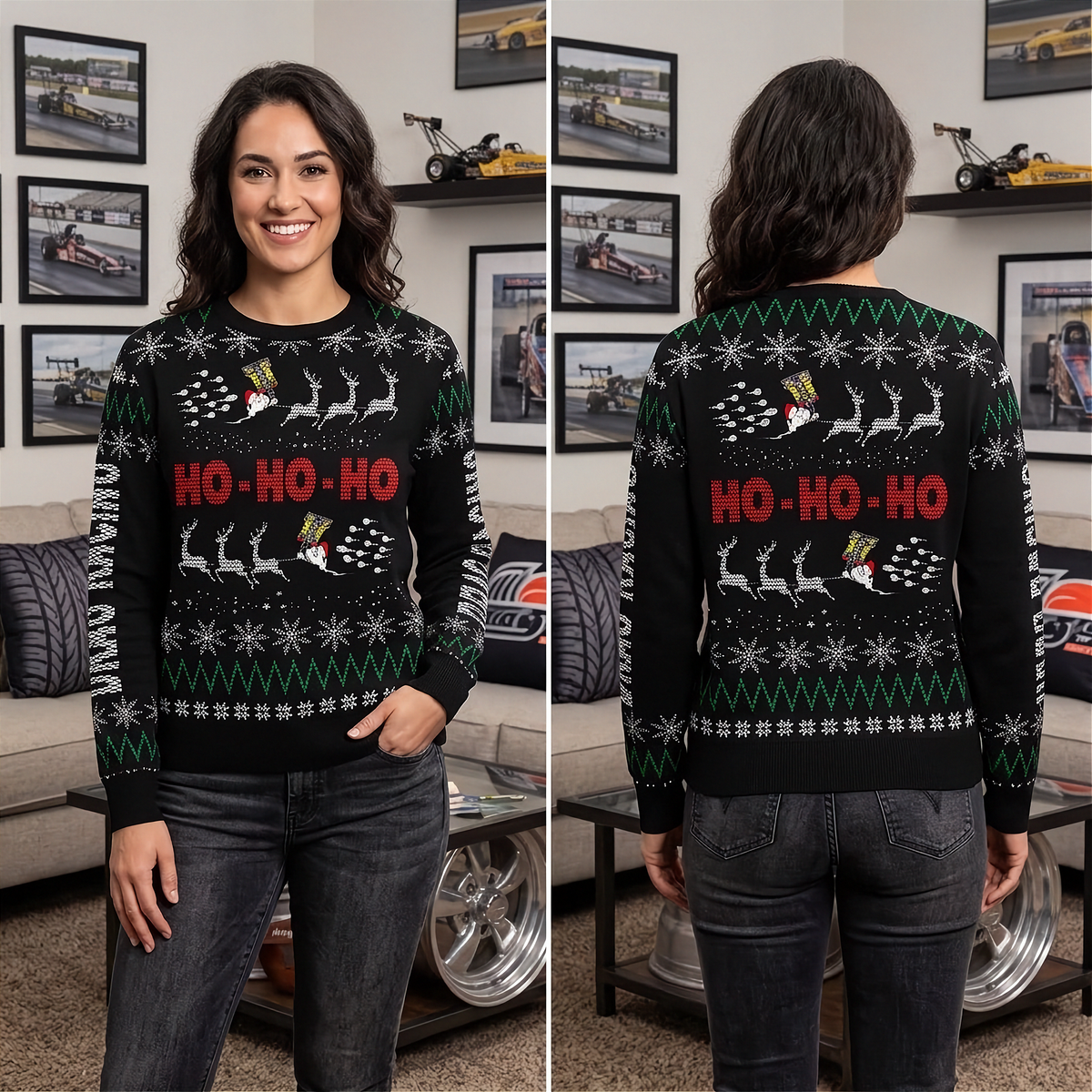 Drag Racing Women's Ugly Sweater | A Little Starting-Line Spark | RIIMB