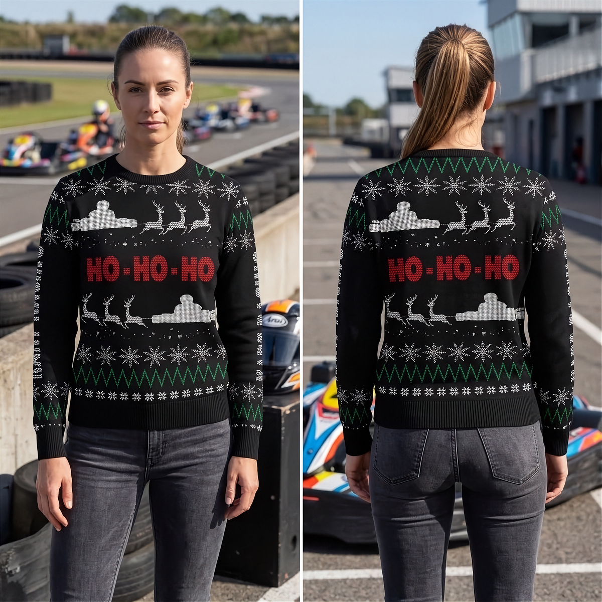 Kart Racing Women's Ugly Sweater | One More Lap Before Christmas | RIIMB