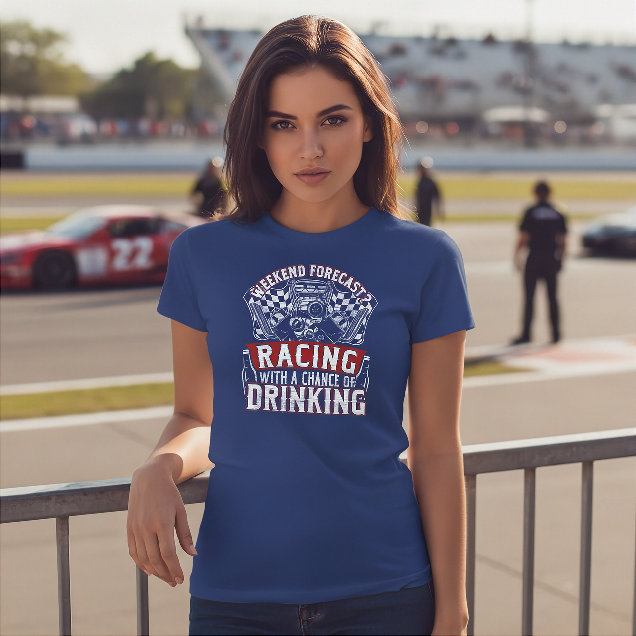 Weekend Forecast: Racing With A Chance Of Drinking | Unisex Racing Tee | RIIMB