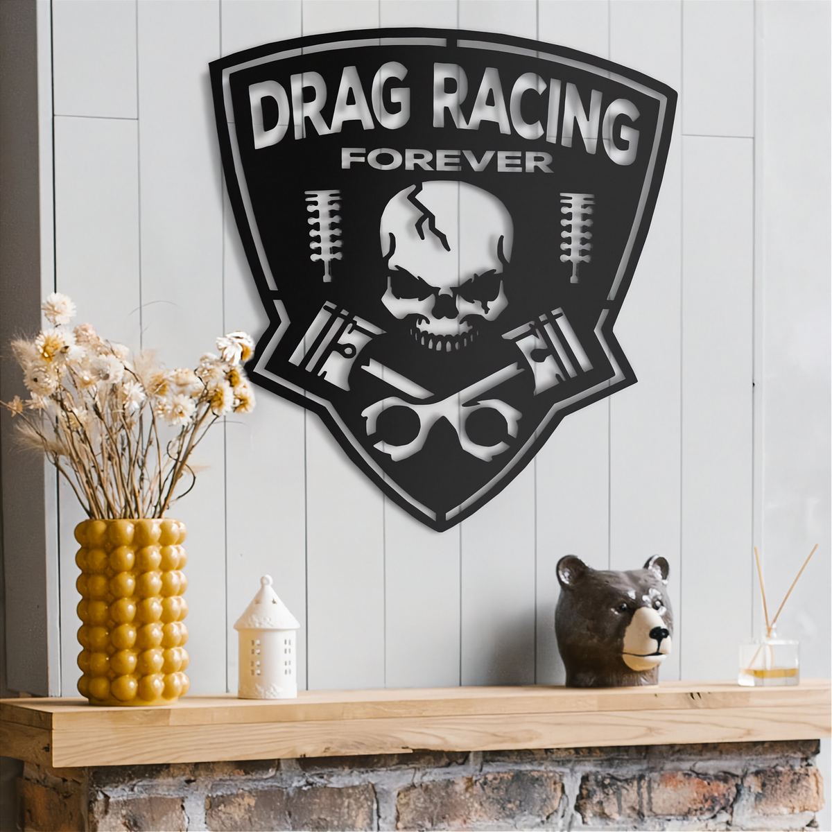 Drag Racing Forever Black Metal Sign | Your Garage Has a Point of View | RIIMB