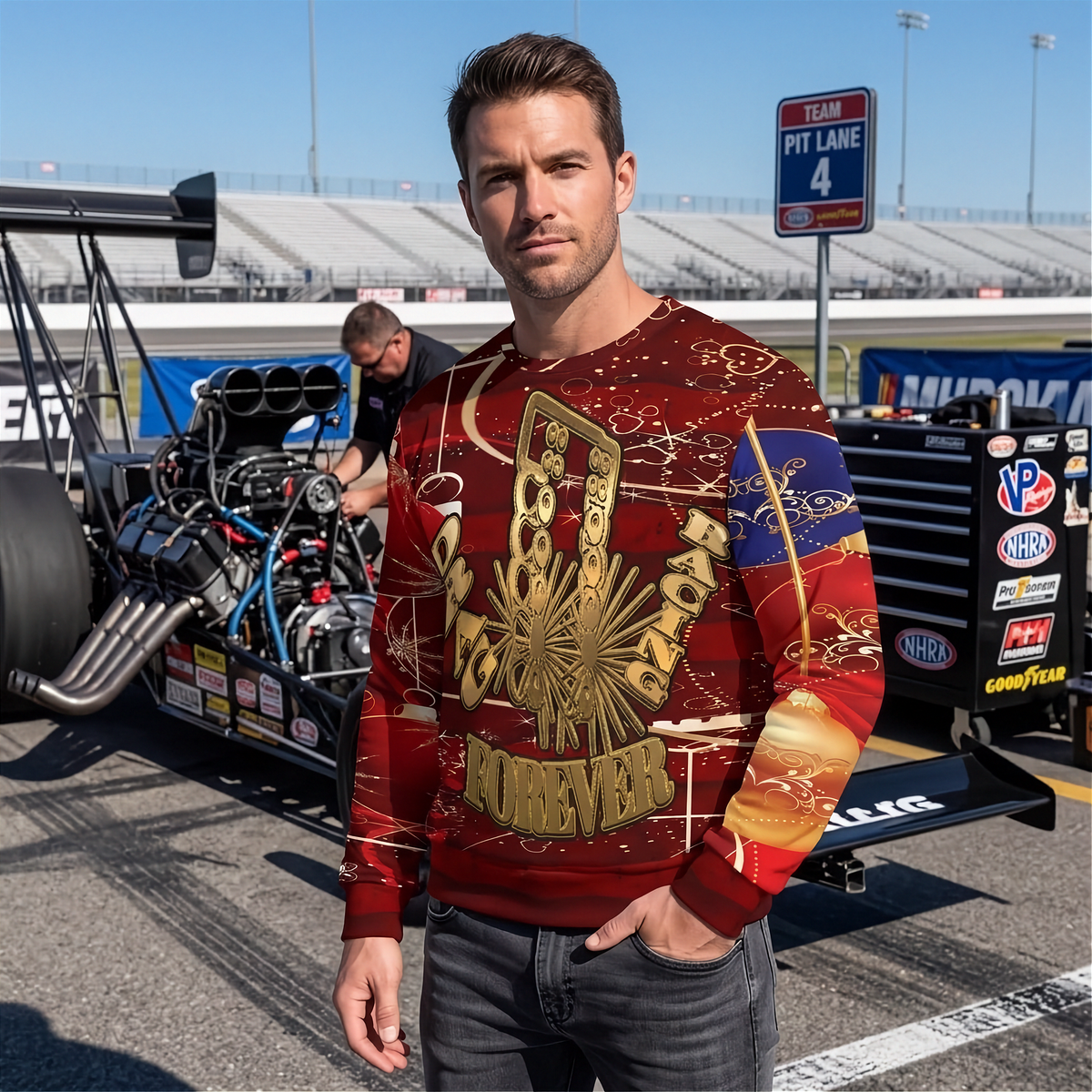 Drag Racing Men's Ugly Sweater V2 | Forever Means Every Season | RIIMB