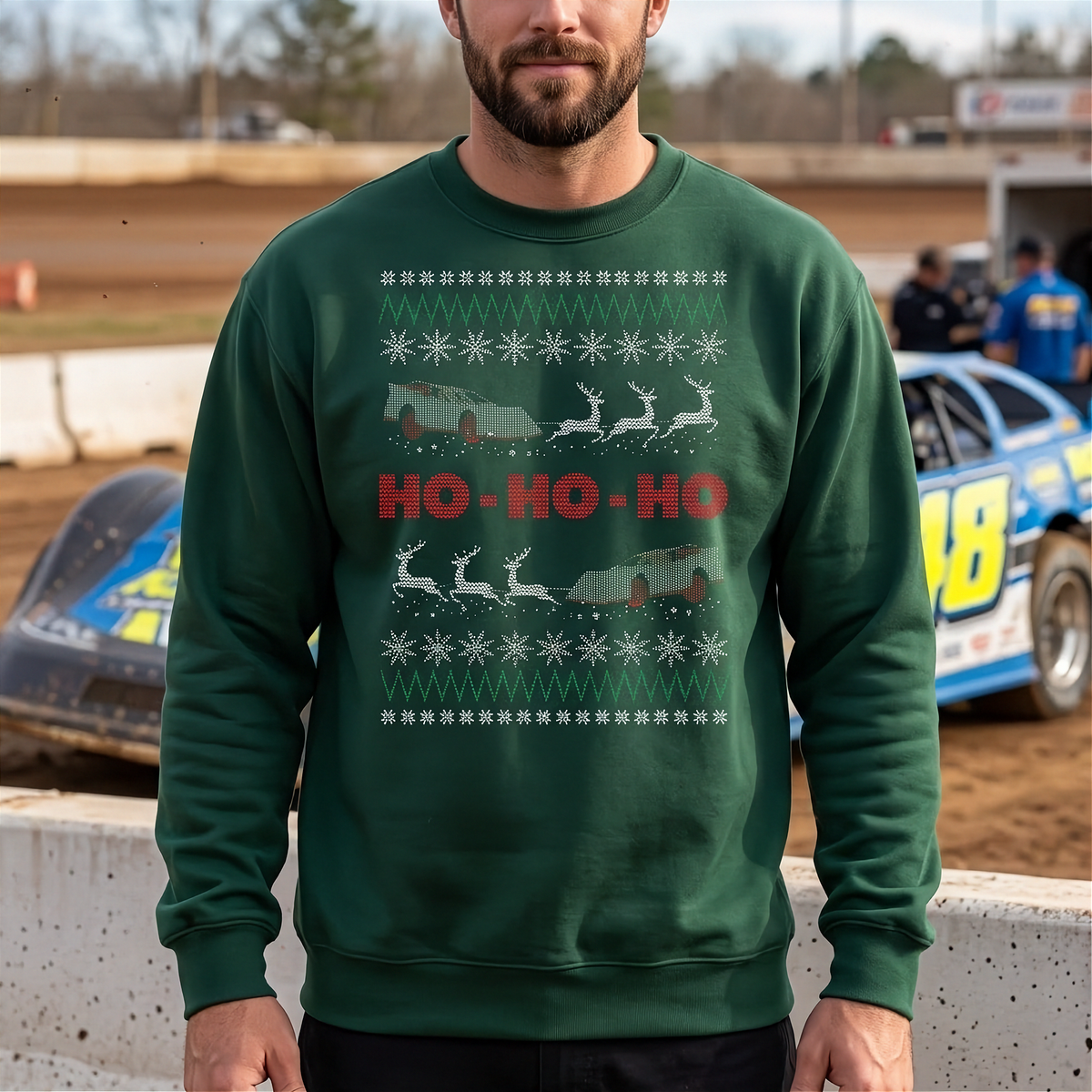 Dirt Track Late Model Ugly Sweater & Long Sleeves | One More Replay | RIIMB