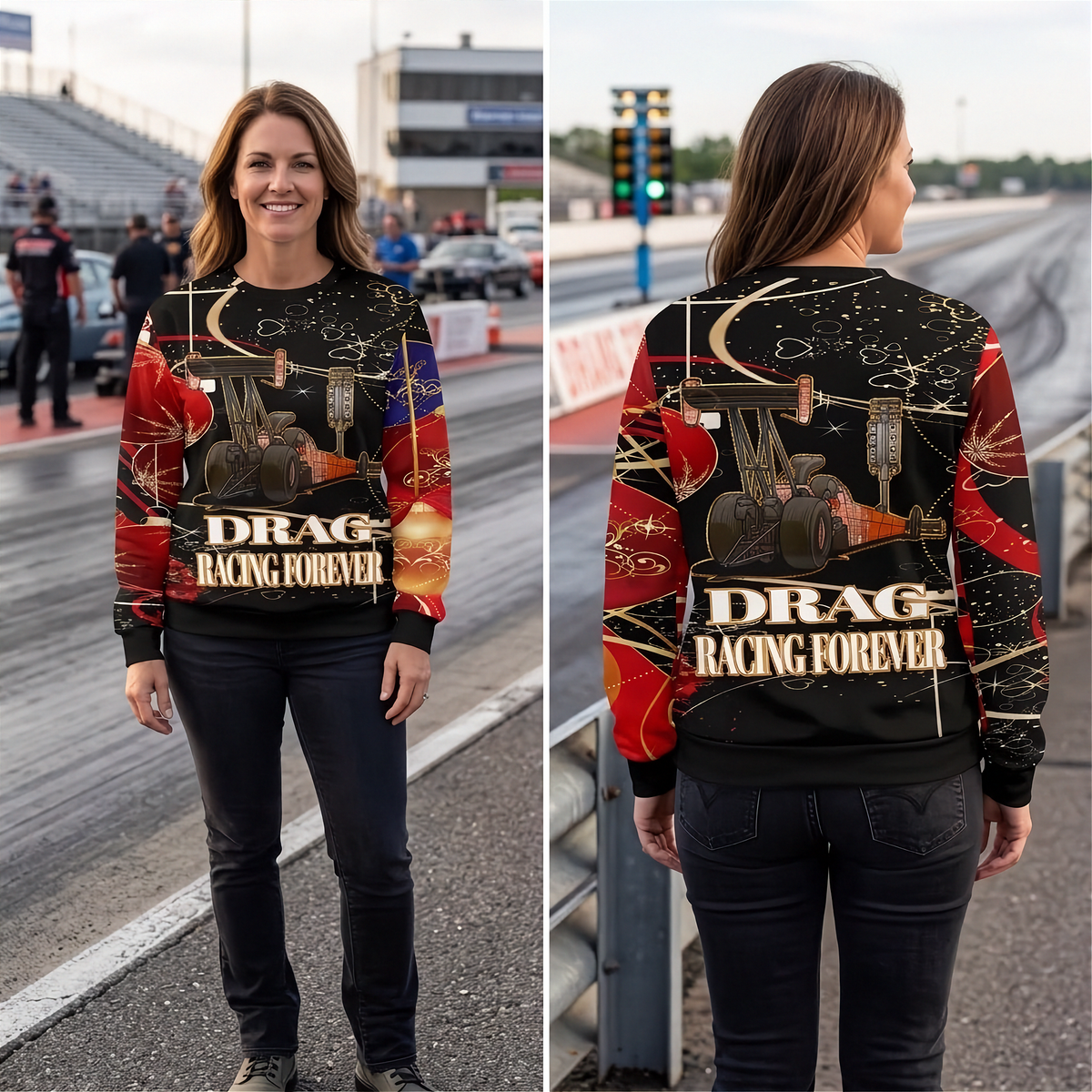 Dragster Women's Ugly Sweater V1 | Counting Down to Race Season | RIIMB