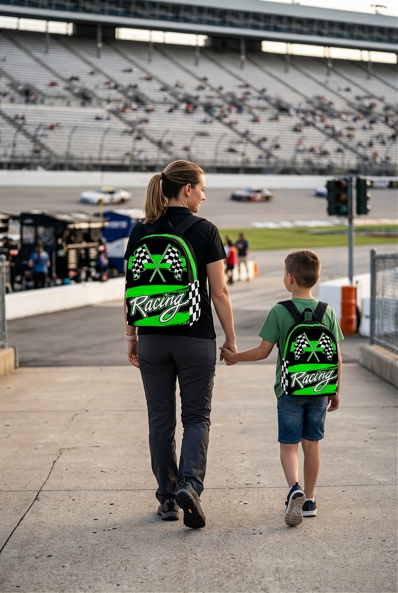 "Green Machine" Green Racing Backpack | Back to School Track Backpack for Racing Fans
