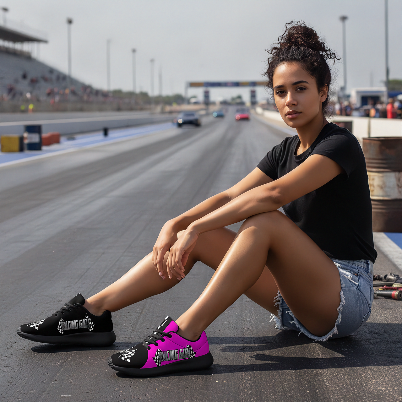 Racing Girl Sneakers | Women's & Men's Checkered Flag Sneakers