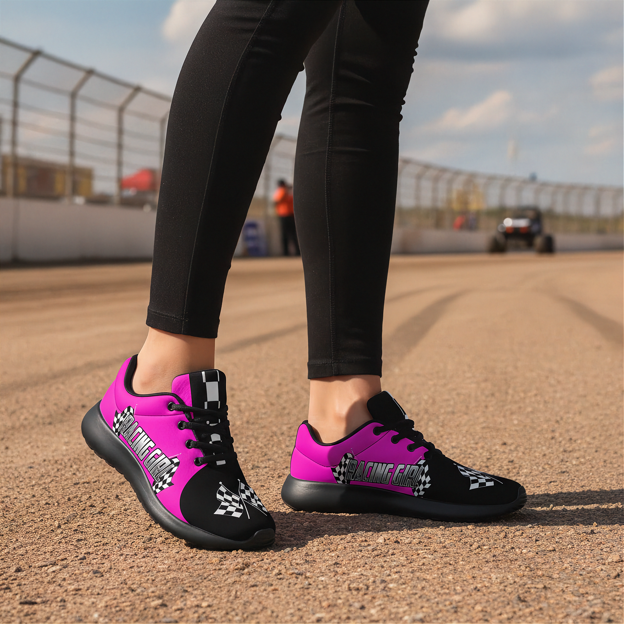 Racing Girl Sneakers | Women's & Men's Checkered Flag Sneakers