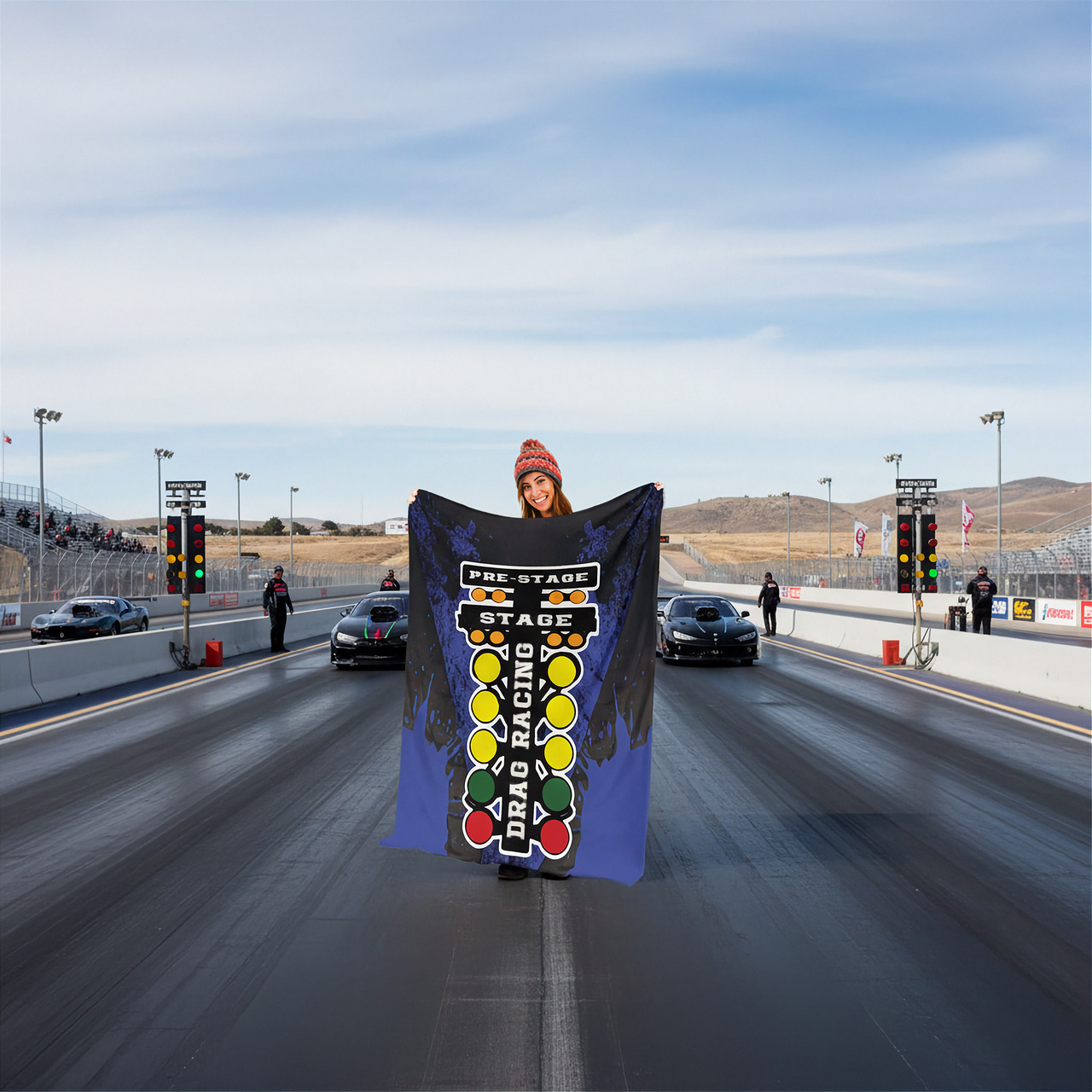 Drag Racing Blanket | Premium Suede Fleece Motorsports Throw