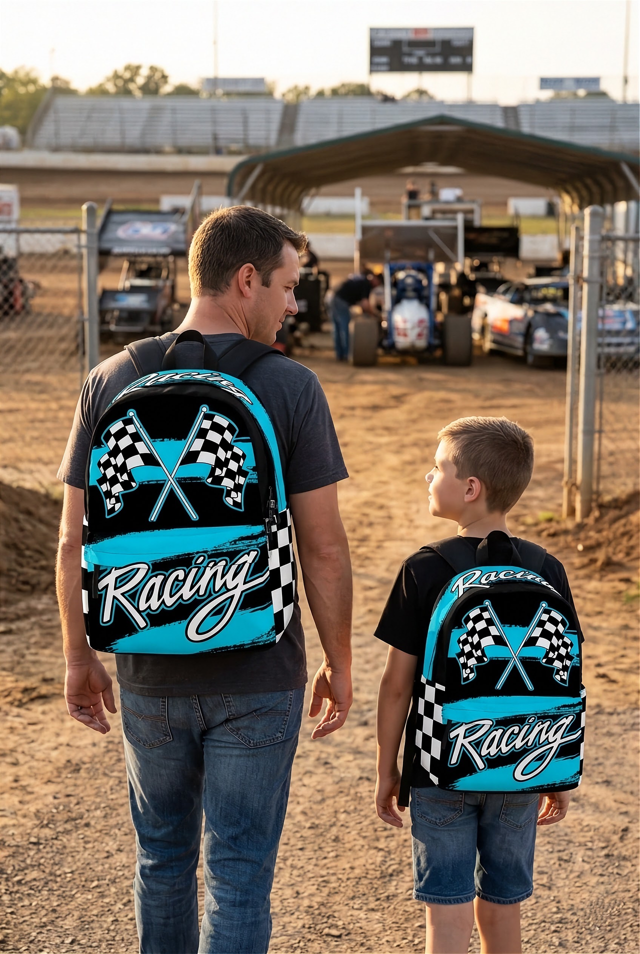 "Carolina Speed" Carolina Blue Racing Backpack | Back to School Track Backpack for Racing Fans
