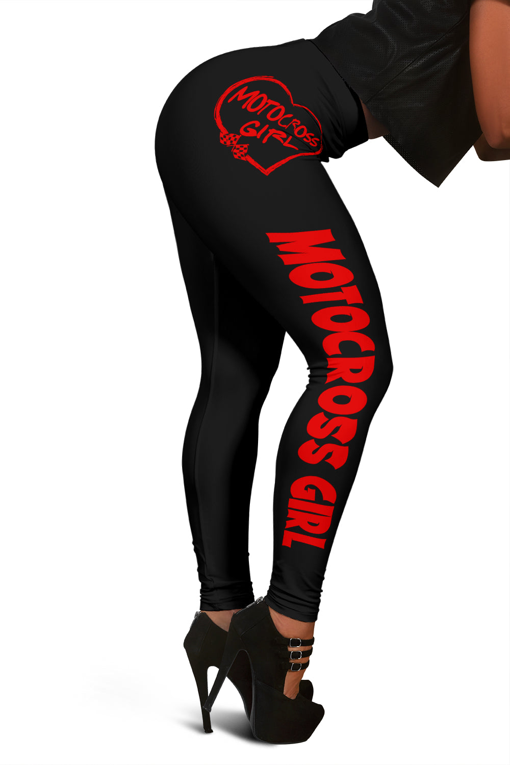 Motocross Girl Heart Leggings