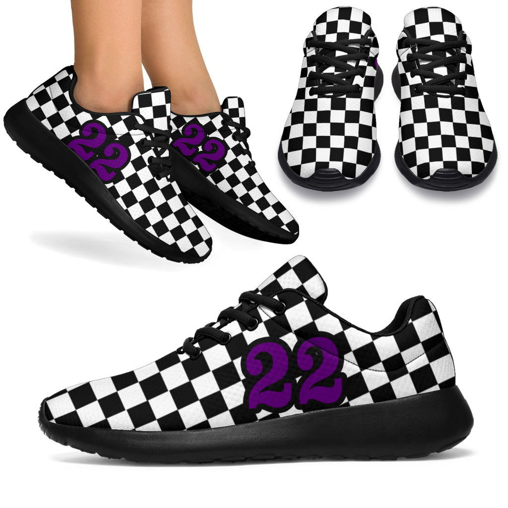 custom racing sneakers number 22 Purple