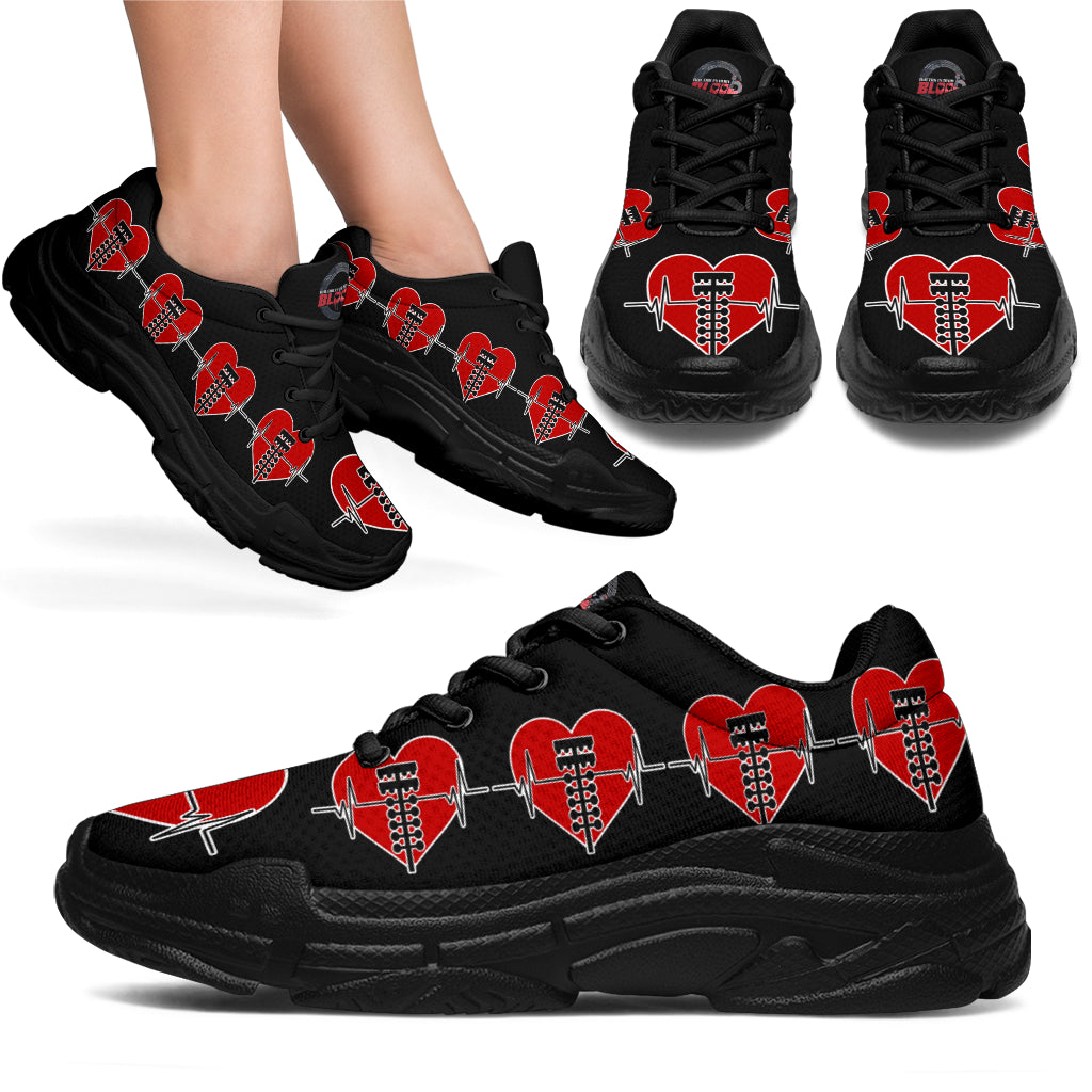 Drag Racing Heartbeat Chunky Sneakers