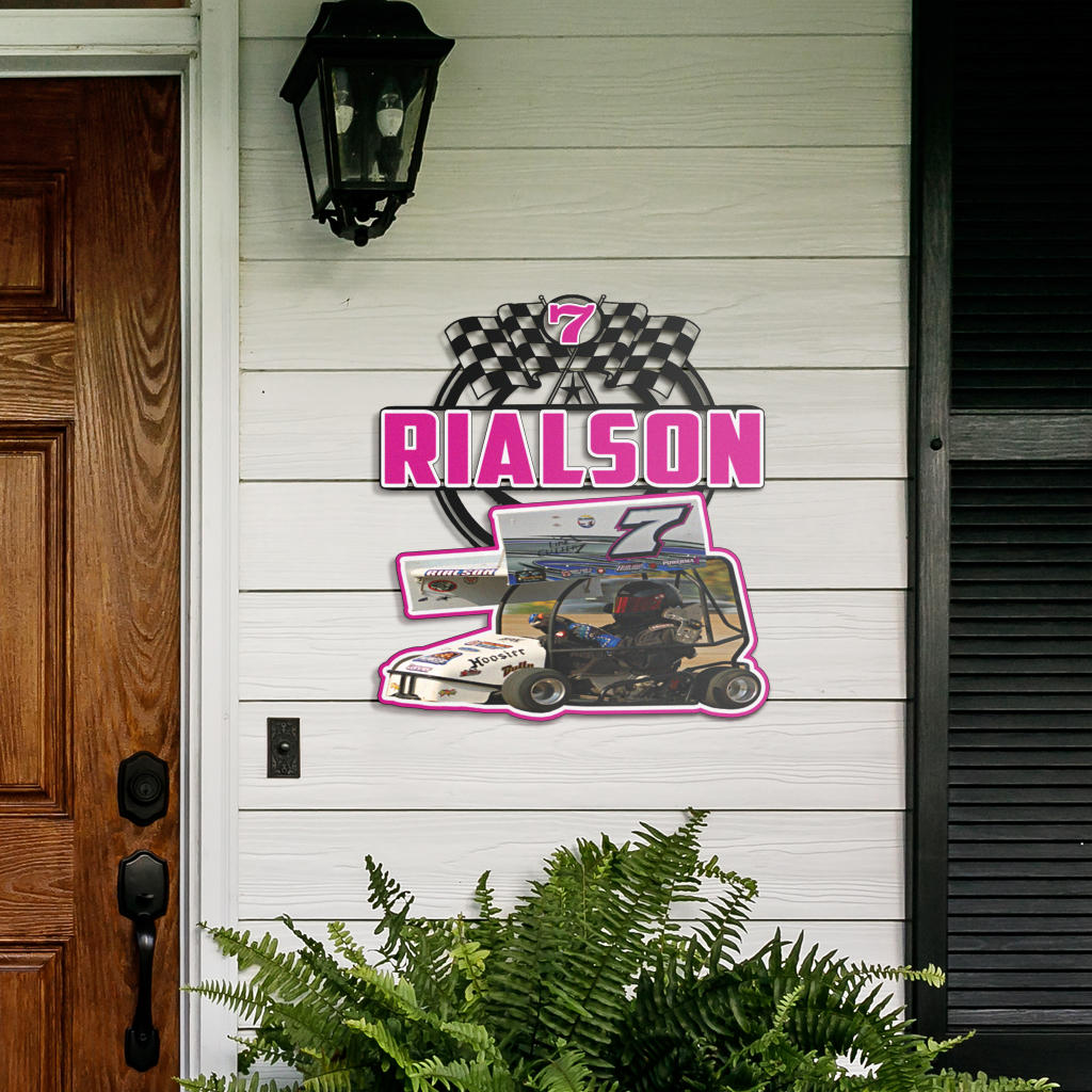 Custom Rialson Metal Sign Pink