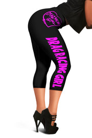 Drag Racing Girl Heart Women's Capris