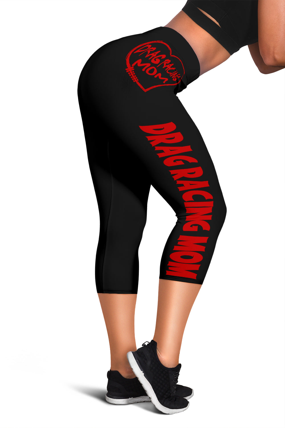 Drag Racing Mom Heart Women's Capris