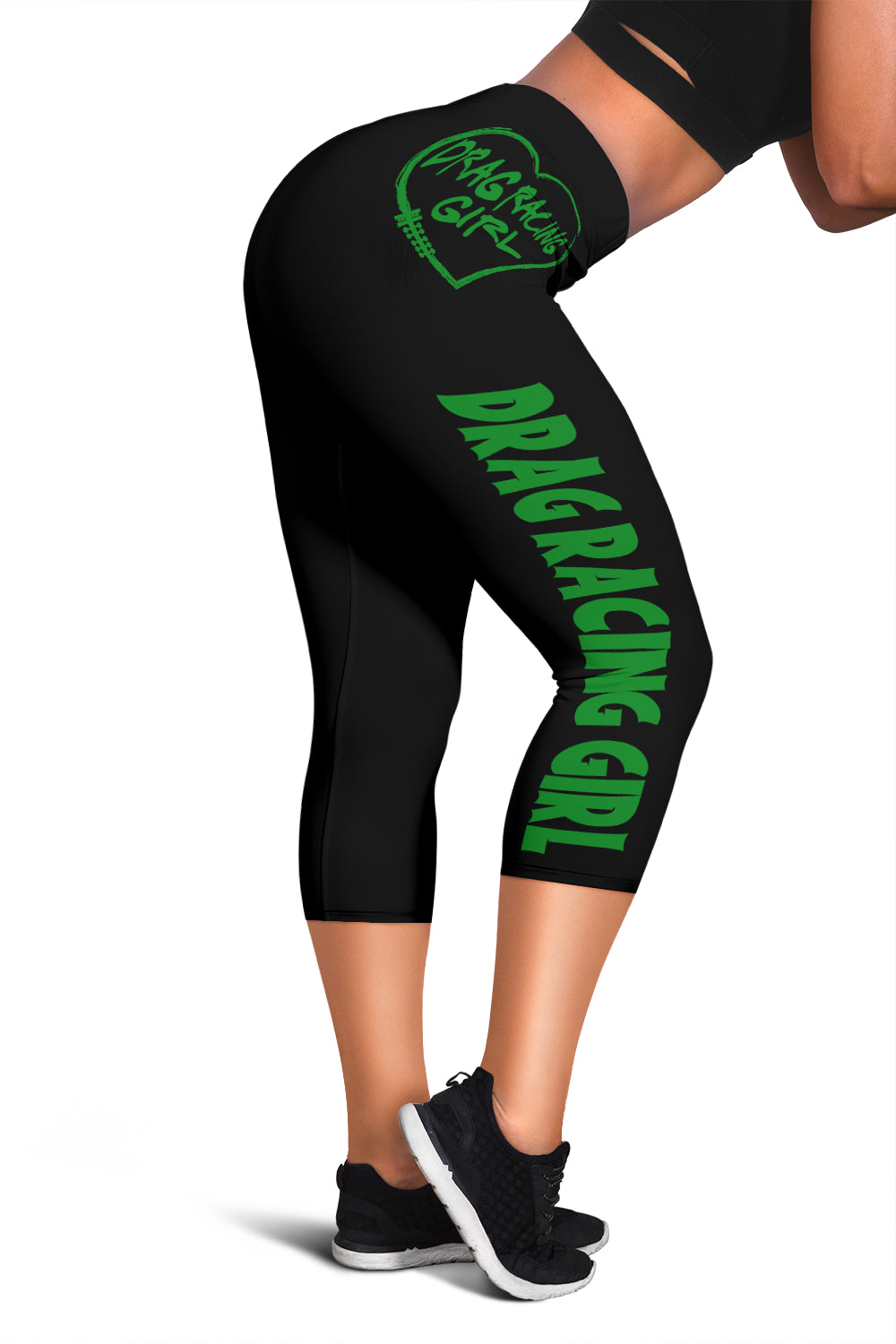 Drag Racing Girl Heart Women's Capris