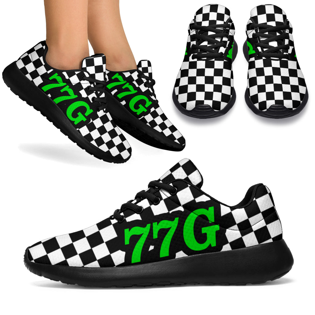 Custom Racing Checkered Sneakers 77G green