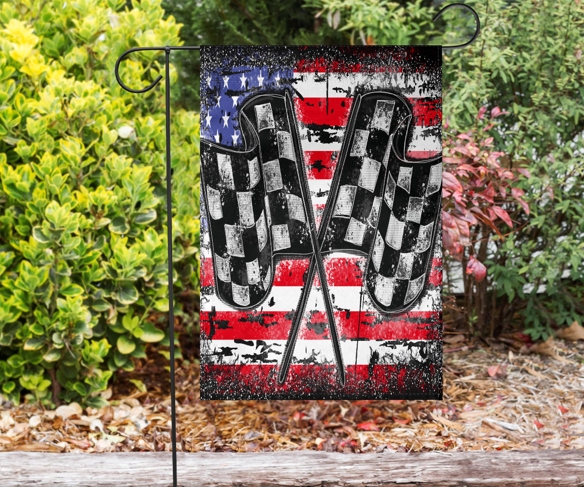 Racing Checkered USA Flag