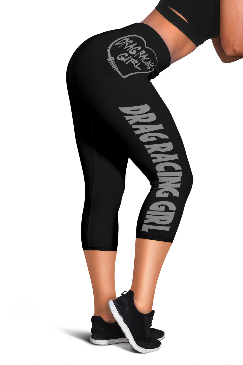 Drag Racing Girl Heart Women's Capris